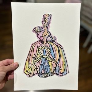 Watercolor and ink print 8.5x11in signed and numbered by me the artist